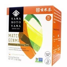 Yamamotoyama Japanese Yamamotoyama MATCHA GENMAI Premium Green Tea 10 Pyramid Tea Bags (30g)