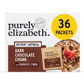 Purely Elizabeth Classic Cinnamon Superfood Oatmeal, with Prebiotic Fiber, Gluten Free & Non-GMO, 9.12 Oz (Pack of 6) (6 Pack, Dark Chocolate Chunk)