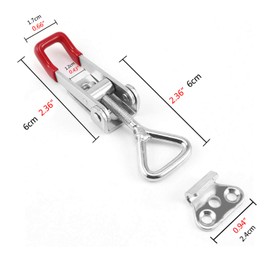 TANCUDER 4 Pack Pull Latch Adjustable Toggle Clamp Quick Release Toggle Latch 100Kg 220Lbs Holding Capacity Hasp Clip Clamp Heavy Duty Draw Latch for Door Cabinet Box Case Trunk Cases Smoker Lid Jig