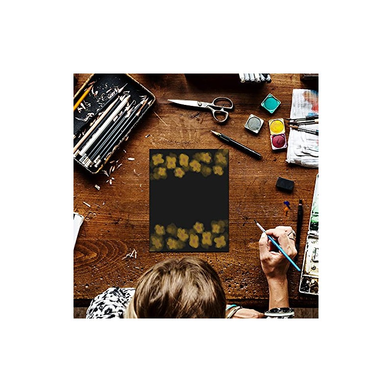 Heavyweight Solid Black Cardstock (8 1/2" x 11") - 50