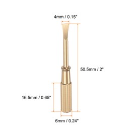sourcing map 2pcs Mini Bracelet Screwdriver 4mm Titanium Steel Slotted Screw Driver with 6mm Width Non-Slip Handle for Bracelet Repair Screwdriver Tools, Gold Tone