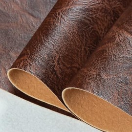 Caxilee Vinyl Faux Leather Upholstery Fabric, Soft Textured Surface Solid, Marine Vinyl Faux Leather Sheets,Durable,Replacement Renovate for Upholstery Muscle Car,Furniture, Sofa. (Brown)