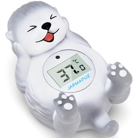 Baby Bath Thermometer, Safe Otter Floating Water Thermometer for Newborns and Infants, Accurate Room and Bath Temperature Monitor, Grey