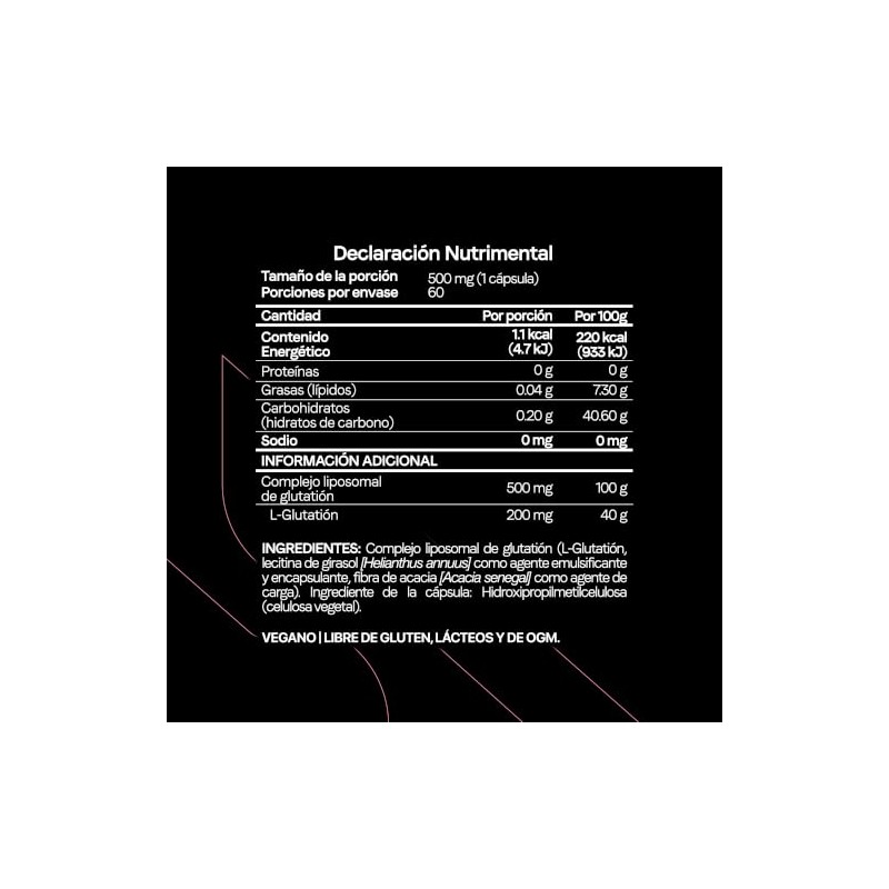 Glutatión Liposomal 500 mg | L-Glutatión Reducido Alta Absorción |