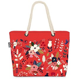 VOID Country House Floral Pattern Beach Bag Shopper 58 x 38 x 16 cm 23L XXL Shopping Bag Travel Bag Beach Bag, multicoloured, XXL, Casual