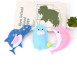 Kids Sewing Kit, DIY Kits for Kid Age 7-14 Beginner Art & Craft, Includes 3 Stuffed Animal Dolls, Instructions & Plush Felt Materials for Learn to Sew, Embroidery - Dolphin,Sharks,Sea Lion