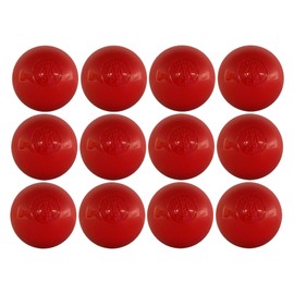 Mylec Street Hockey Balls, No-Bounce Hockey Balls, Perfect for Play at 75 Degrees F and up, Durable Construction, Stree & Roller Hockey Ball for Outdoor Play - Red 12 Pack