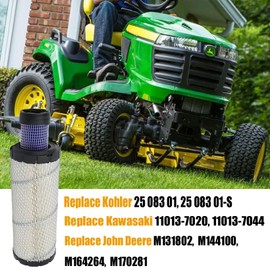 Annolai 25 083 01-S 25-083-01-S Air Filter for Kawasaki 11013-7044 11013-7020 FX801V FX730V FX7691V FX850V John Deer M131802 M131803 1025R Donaldson P821575 with 52 050 02-S Oil Filter