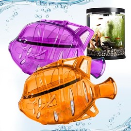Clarence the Clarifier Fish Aquarium Water Clarifier | Clear Cloudy Fish Tank Water Treatment, Safe for Freshwater & Saltwater Fish and Plants - Orange & Purple, 2 Pack