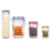 50Pcs Mason Jar Pattern Food Storage Bag Reusable Portable Stand
