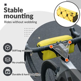 ROCKBROS Bicycle Handlebar Bag, Bicycle Bag for Front Handlebars, Bicycle Accessories for Mountain Bike and Road Bike, Shoulder Bag with Shoulder Strap, Yellow