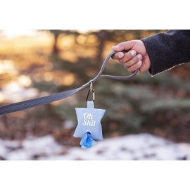 RoyallK Dog Leather Poop Bag Waste Bag Dispenser Holder Cute Funny