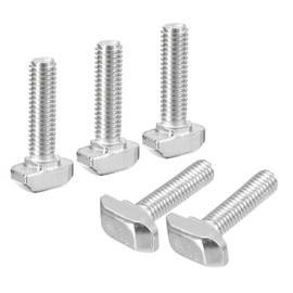 QUARKZMAN Pack of 20 Hammer Head Screws T-slot Bolts, M6 x 25 mm Hammer Head Bolts T-screw Insert Bolts for 3030 Series T-slot Aluminium Extrusion Profile, 304 Stainless Steel, Silver