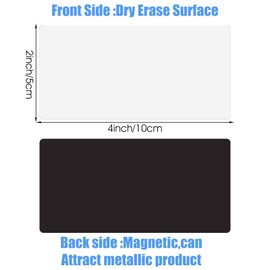 Wanmu 80Pcs Reusable Magnetic Labels, 4x2 Inch Dry Erase Blank Name Stickers, White Name Tag Labels for Whiteboard Locker Fridge School Office Home