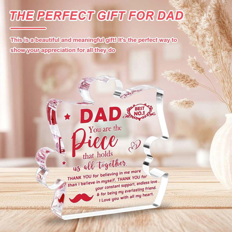 Dad Gifts from Kids - Acrylic Plaque Desk Decor for