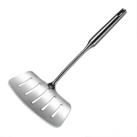 GREATLINK 304 Stainless Steel Fish Spatula,Wide Slotted Turner Steak Spatula With Heat Resistant Long Handle,Professional Kitchen Slotted Cooking Turner for Cooking or Baking