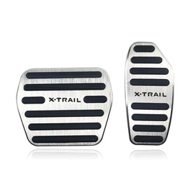 LEXLEYS Nissan New X-Trail T33 T32 NT32 HT32 HNT32 Aluminum Pedal Axle Brake Cover Anti-Slip Rubber X-TRAIL Custom Dress Up Parts (Silver)