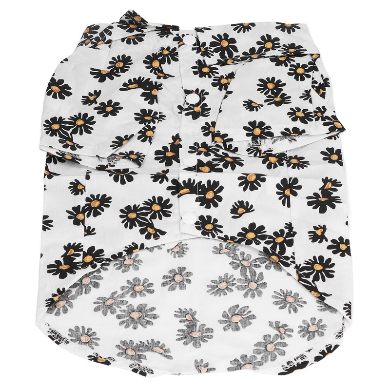 Daisy Print Dog Shirt Soft Breathable Flexible Pet T Shirt