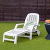 COSTWAY Lounge Chair Chaise Adjustable Recliner Weather Resistant White