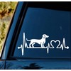 Doxie Dachshund Heartbeat Lifeline Decal Sticker for Car Window