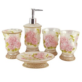 LUANT Vintage Bathroom Accessories, 5Piece Bathroom Accessories Set, Bathroom Set Features, Soap Dispenser, Toothbrush Holder, Tumbler & Soap Dish - Bath Gift Set