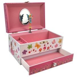The San Francisco Music Box Company Joyero musical reliquia infantil (flores y hadas de mariposas)
