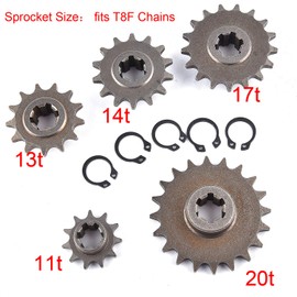 Transmission Gear Reduction Box Clutch 47cc 49cc 2-stroke Pocket Mini Bike T8F 11T 13T 14T 17T 20T Teeth Silver