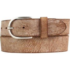 BELTINGER Women's Belt Made of Soft Full Cowhide Leather Vintage Look 4 cm Jeans Belt for Women 40 mm Leather Belt Used Look, Cognac, antique silver