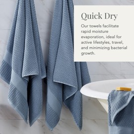 NY Loft 100% Cotton 2 Pack Bath Sheet Towel Set | Extra Large Oversize Bath Towels | Absorbent & Quick-Dry | Textured and Durable Cotton | Trinity Collection - Flint Stone
