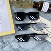 Cisixin 3 Pieces Pixel Mosaic Glasses, Funny Games Party Glasses,