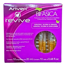Anven Ampolletas Anven Bifasicas Keratina, Jojoba Y Girasol 10amp
