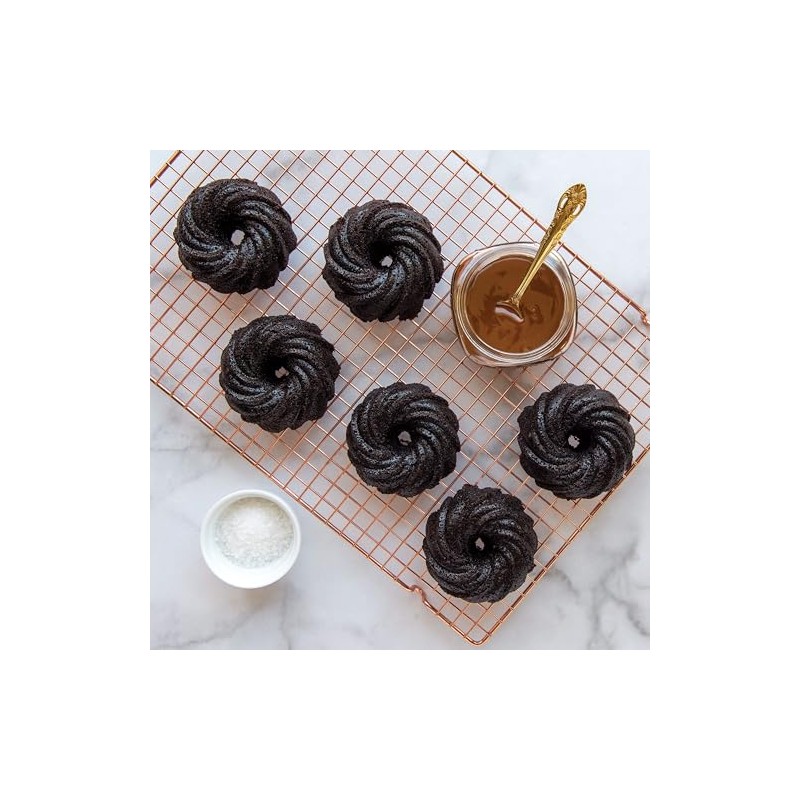 Nordic Ware Swirl Bundtlette Pan, 6-Cavity, Gold