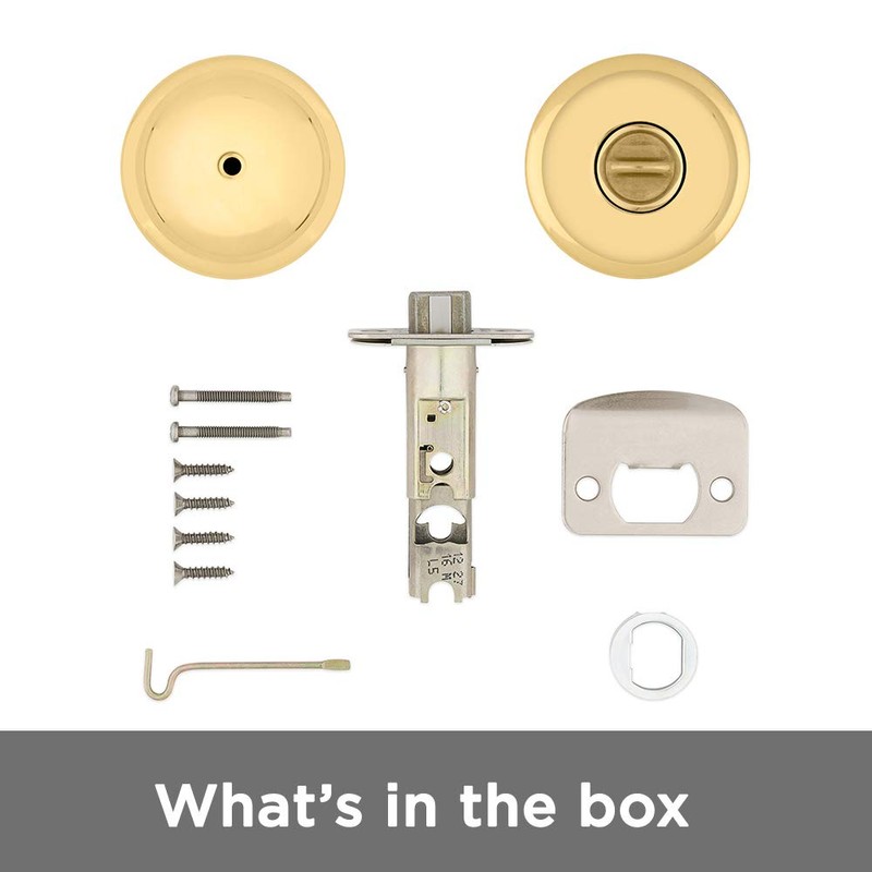 Kwikset Juno Interior Privacy Door Knob with Lock, Door Handle