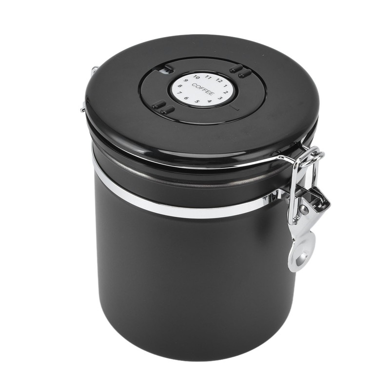 Airtight Coffee Canister Storage Jar Date Tracker CO2 Release Valve