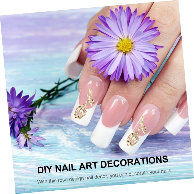 Mikinona Diy Nail Art Supply Rose Flower Nail Gems Manicure