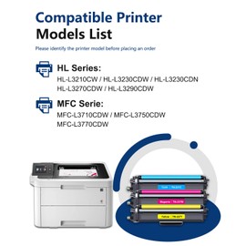 TN227 High Yield Toner Cartridge 3-Pack (C/M/Y) Replacement for Brother TN227 TN 227 Toner Cartridges to use with HL-L3270CDW MFC-L3770CDW HL-L3230CDN HL-L3290CDW HL-L3210CW MFC-L3750CDW Printer