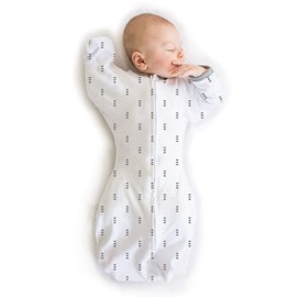 SwaddleDesigns Transitional Swaddle Sack with Arms Up Half-Length Sleeves and Mitten Cuffs, Tiny Arrows, Small, 0-3mo, 6-14 lbs (Parents' Picks Award Winner, Easy Transition with Better Sleep)