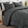 CozyLux Queen Comforter Set Dark Grey - Bed in a