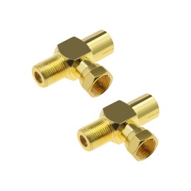SING F LTD 2pcs T/F-Type Coax Cable Splitter Combiner Adapter Connecter for TV Video Antenna Cable Satellite 3-Way F-Type Male to 2 Female Antenna Distributor Connectors