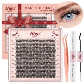 Higu clace Lash Extension Set, 120 Pieces, Eyelash Extension Set, Individual Eyelashes with Lash Glue Remover, Eyelash Applicators for DIY Eyelash Extensions Set