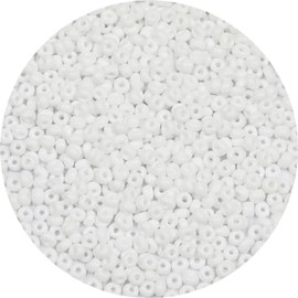 ORNSHIZI 4mm White Flat Seed Beads, 50grams About 780pcs Seed Beads for Making Waist Bracelet Earring Necklace Jewelry