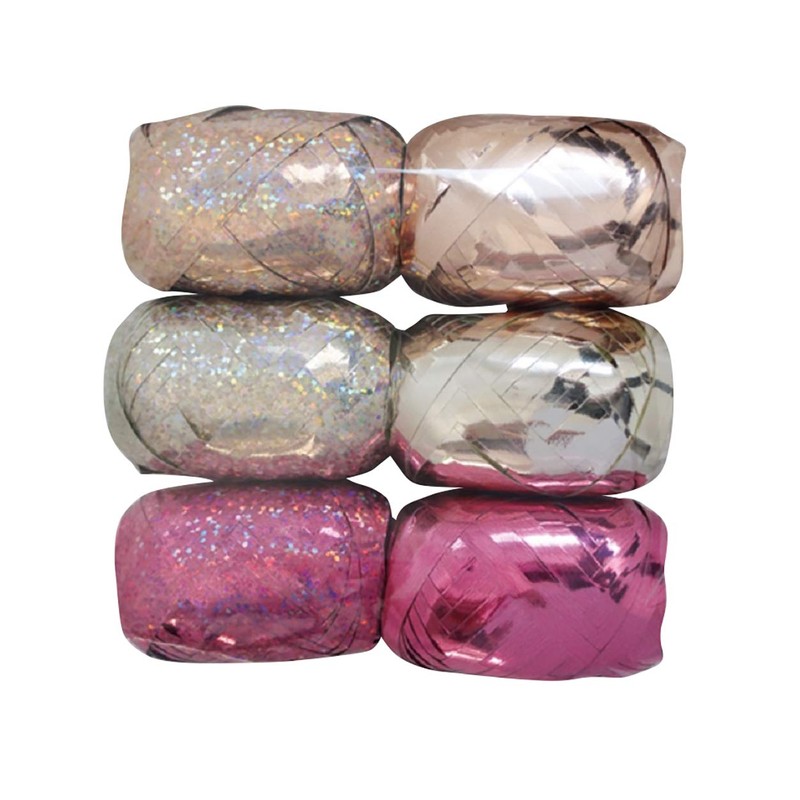 Eurowrap Ribbon Cops, Pack of 6 - Silver, Gold, Red