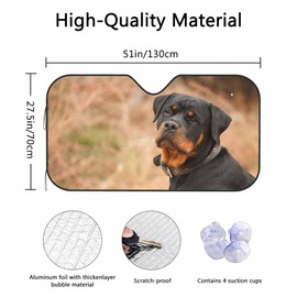 Dog of Rottweiler Windshield Sun Shade Sunshade for Car Windshield Front Window Sun Visor Shades Blocks UV Rays Sun Protection for Car Truck SUV Auto Accessories