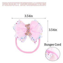 Guqqeuc 1st Birthday Party Bow Headbands for Toddler Baby Girl Bday Hair Bands Sweet First Birthday Decorations Sprinkle Confetti Headband Bow for Kids Babies