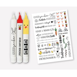 Kerzen Tattoofolie - Kerzensticker OSTERN Sprüche Osterzauber