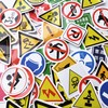 50Pcs Traffic Signs Decals Funny Traffic Warning Signs Stickers Workplace
