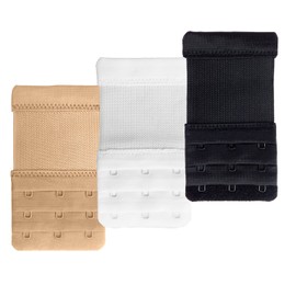 3pcs Elastic Back Bra Band Extender 3 X 3 Hook and Eye Tape Stretchy Extension