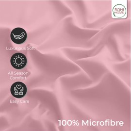 Rohi Pillow Cases 2 Pack 100% Microfibre Pillowcases – Envelope Closure Standard Size 50 x 75 cm Pillow Covers – Ultra Soft, Hypoallergenic & Durable Pillow Cases (Pink – 50 x 75 cm)