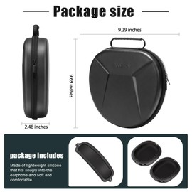MOSISO Smart Hard Case Compatible with AirPods Max Supports Sleep Mode, Organizer Portable Travel Cover Storage Bag with Silicone Earpad & Headband Cover Anti-Scratch Accessories, Black