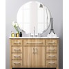 USHOWER 24" Round Frameless Wall Mirror with Beveled Edge -